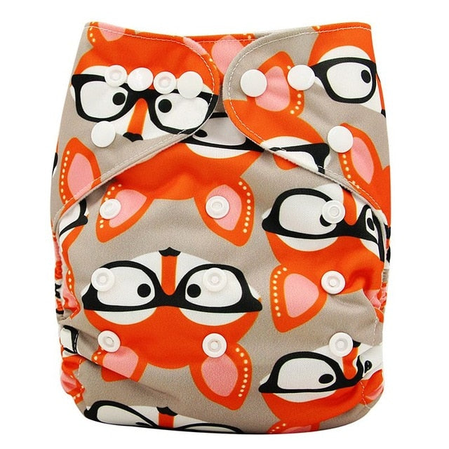 Ohbabyka Baby Diapers Reusable Nappies Changing Christmas Unicorn Print Newborn Cloth Diaper Washable Pocket Diaper Cover