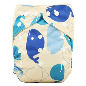 Ohbabyka Baby Diapers Reusable Nappies Changing Christmas Unicorn Print Newborn Cloth Diaper Washable Pocket Diaper Cover