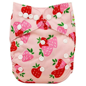 Ohbabyka Baby Diapers Reusable Nappies Changing Christmas Unicorn Print Newborn Cloth Diaper Washable Pocket Diaper Cover