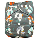 Ohbabyka Baby Diapers Reusable Nappies Changing Christmas Unicorn Print Newborn Cloth Diaper Washable Pocket Diaper Cover