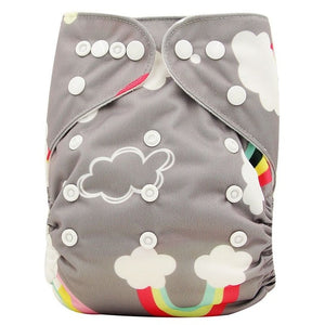 Ohbabyka Baby Diapers Reusable Nappies Changing Christmas Unicorn Print Newborn Cloth Diaper Washable Pocket Diaper Cover