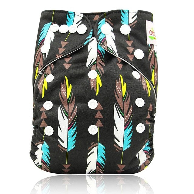 Ohbabyka Baby Diapers Reusable Nappies Changing Christmas Unicorn Print Newborn Cloth Diaper Washable Pocket Diaper Cover