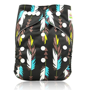 Ohbabyka Baby Diapers Reusable Nappies Changing Christmas Unicorn Print Newborn Cloth Diaper Washable Pocket Diaper Cover