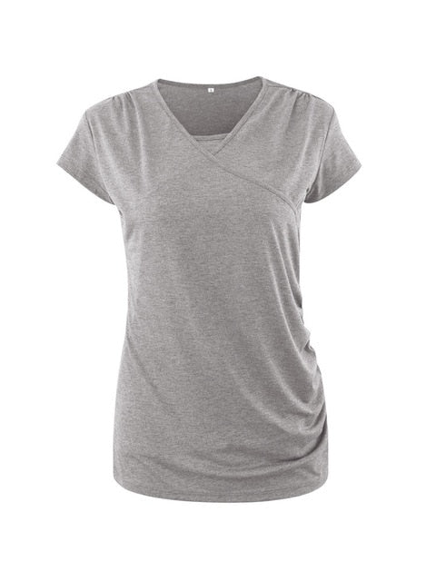 Maternity Top Striped Breastfeeding Tee Shirt