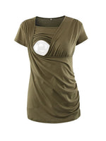 Maternity Top Striped Breastfeeding Tee Shirt