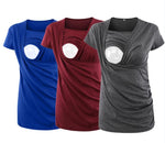Maternity Top Striped Breastfeeding Tee Shirt