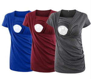 Maternity Top Striped Breastfeeding Tee Shirt