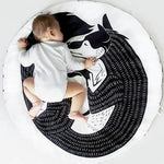 Cartoon Baby Round Play Mat Winter Floor Blanket Cotton Newborn Crawling Pad Infant Warm Bedding