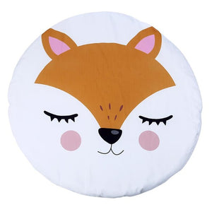 Cartoon Baby Round Play Mat Winter Floor Blanket Cotton Newborn Crawling Pad Infant Warm Bedding