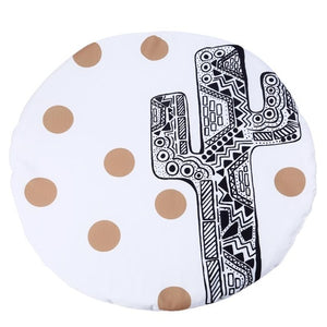 Cartoon Baby Round Play Mat Winter Floor Blanket Cotton Newborn Crawling Pad Infant Warm Bedding