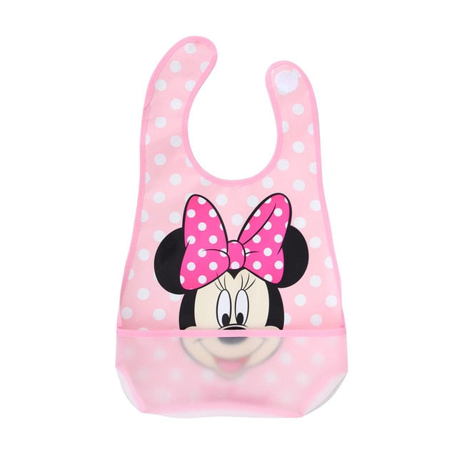 Disney Water-proof Baby Bibs Mickey Burp Saliva Towel Minnie Cartoon Children Cloths Cotton Boy And Girl Bib Babador Accessories