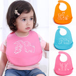 Safety Softness Silica Gel Cartoon Baby Bib Boys Girls Waterproof Bibs Children Burp Cloths Toddler Feeding Bib Baby Accessories
