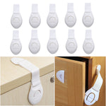 10pcs/lot Kids Safety Locks Cabinet Door Drawers Refrigerator Locks Children Safety Protection Plastic Security Locks Straps