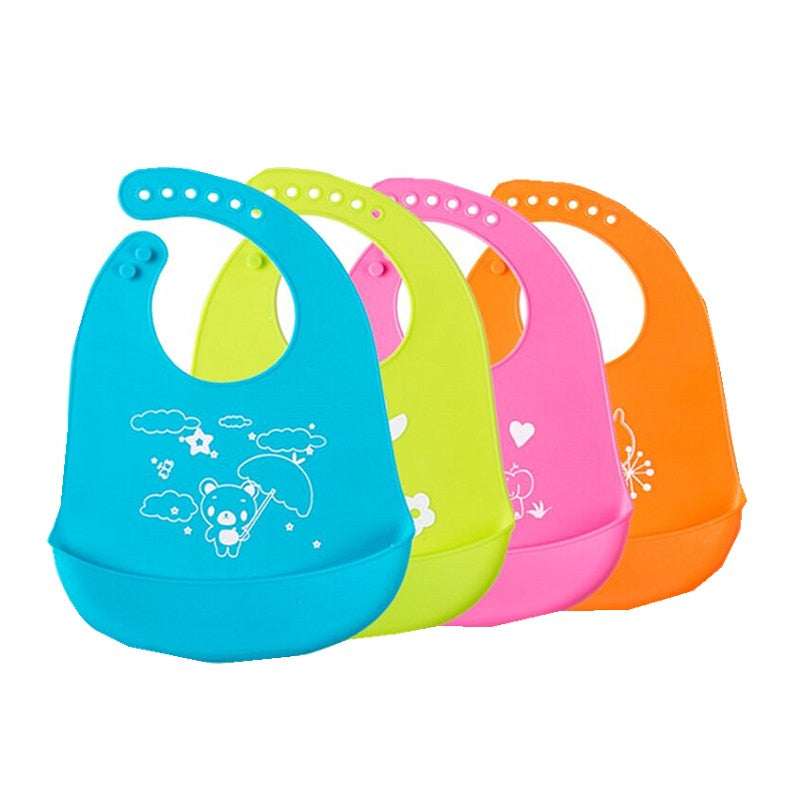 New Design Baby Bibs Waterproof Silicone Feeding Baby Wholesale Newborn Cartoon Waterproof Aprons Baby Bibs